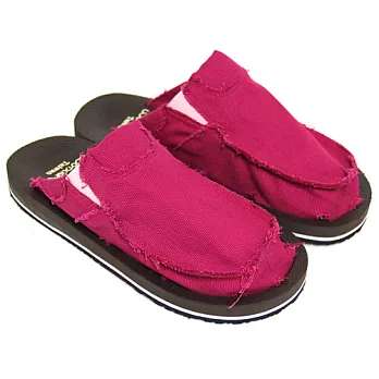 【Pretty】亮彩帆布女款拖鞋36桃紅色