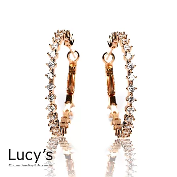 Lucy’s 歐美時尚單環滿鑽耳環玫瑰金