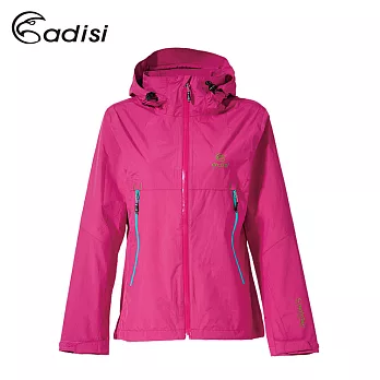 ADISI 女2.5層防水透濕外套AJ1621002 (S~2XL) (CastleTec、PTFE膜、15K/15K、透氣、防風)S桃紅