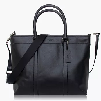 【COACH 男仕品味】皮革 / 側肩 / 斜肩 / 多功能包_黑色