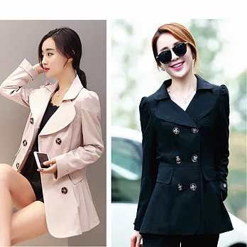 (miss apple) 日系學院範風衣(尺寸可選) HSZM1585M黑色