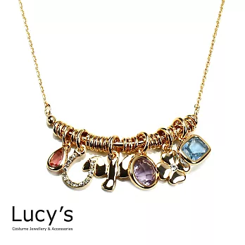 Lucy’s Soiree思瓦晚宴系列 璀璨鋯石花鳥項鍊華麗金