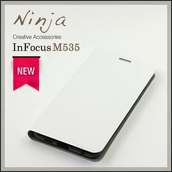 【東京御用Ninja】InFocus M535經典瘋馬紋保護皮套（白色）