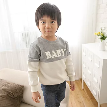 SHIBUDI O’BA O’MA雙色剪接長袖上衣親子裝MIT(小孩款)90灰白色