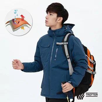 【遊遍天下】GlobeTex防水JIS90%羽絨禦寒羽絨外套(G0325)M深藍