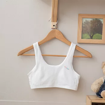 小學生來了~女童第一階段成長內衣-可加墊短背心(白)下圍60-74cm
