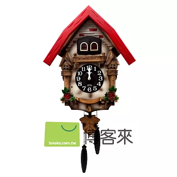 RHYTHM‧日本麗聲 進口玫瑰森林比翼鳥咕咕鐘-日本原裝實木