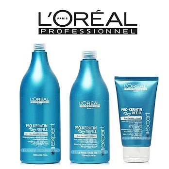 萊雅 L’OREAL 絲漾博修護洗髮乳1500ml+絲漾博修護護髮乳750ml+絲漾博修護活髮素150ml(3入組)