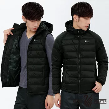 【遊遍天下】背心外套二穿式男款JIS90%羽絨防風防潑水羽絨外套(G0327)L黑色