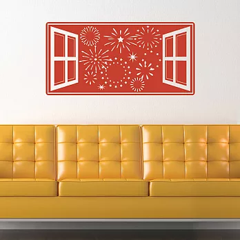 《Smart Design》創意無痕壁貼╱ 煙火秀 4色可選紅色