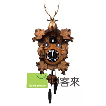 RHYTHM‧日本麗聲 進口森林謳歌馴鹿咕咕鐘-日本原裝實木