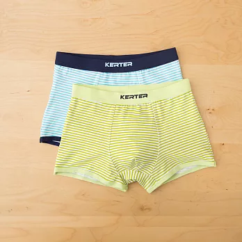 小學生來了-男童時尚四角內褲(2入) 條紋-藍/綠-150