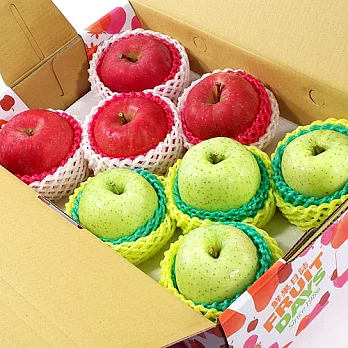 【鮮果日誌】雙星報喜蘋果禮盒(日本富士4入+王林蘋果4入)