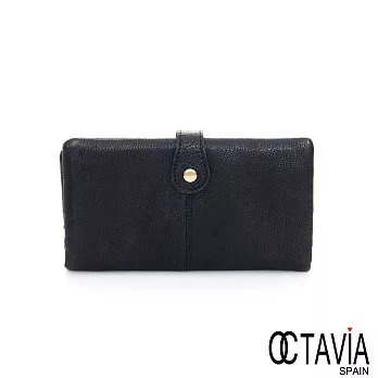 OCTAVIA 8 真皮 - 仿舊復古兩折壓扣長夾 - 無