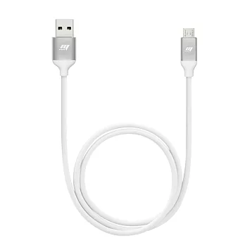 Magneto 傳輸充電線 Micro USB 線長120cm白線銀色