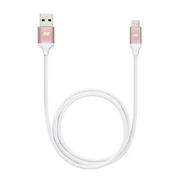 Magneto 傳輸充電線 Micro USB 線長120cm白線粉色