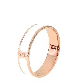 LVG Legend Vogue 簡約白 限定版 掐絲琺瑯系列 開口手環S(玫瑰金)