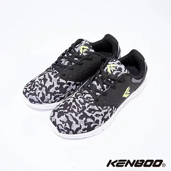KENBOO(女)-藝術潑彩 雙料透氣運動鞋6.5黑