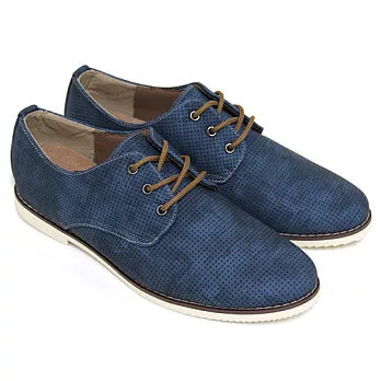 ◤Green Phoenix◥渲染孔洞綁帶平底男休閒鞋25.5藍色