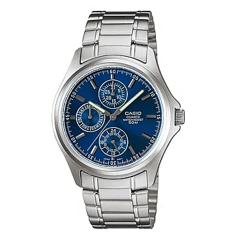 CASIO 卡西歐 MTP-1246D 指針型式日曆星期設計寶石藍面手錶 - 2A 藍面