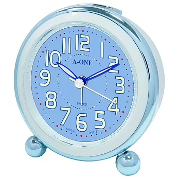 A-ONE TG-0142 亮彩可愛造型貪睡夜光靜音鬧鐘 - 水藍