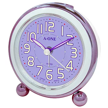A-ONE TG-0142 亮彩可愛造型貪睡夜光靜音鬧鐘 - 紫色