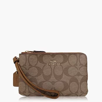 【COACH 攜帶便利】PVC / 零錢收納 / 手拿包(雙層)_卡其咖
