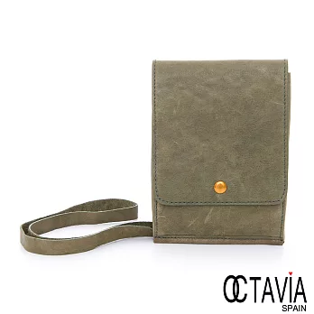 OCTAVIA 8 真皮 - 守護 輕巧復古斜背手掌隨身袋 -湖綠