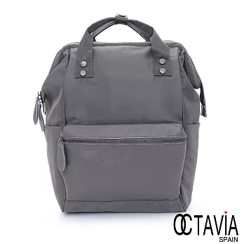 OCTAVIA 8 真皮 - 河馬之夏 夾框開口日系後背包 - 經典灰