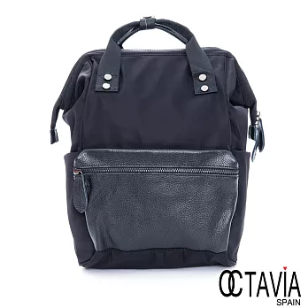 OCTAVIA 8 真皮 - 河馬之夏 夾框開口日系後背包 -快樂黑