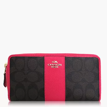 【COACH 方便整理】PVC / 拉鍊式多功能長夾_深咖桃