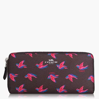 【COACH 方便整理】PVC / 拉鍊式多功能長夾(薄型)_紫紅