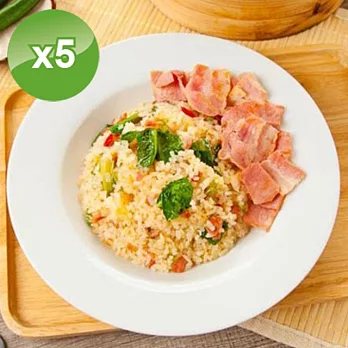 【中二廚】飯店級主廚即食鮮美炒飯5包組(口味任選)杏鮑菇(素)3麻油雞