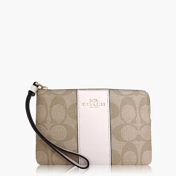 【COACH 攜帶便利】PVC / 零錢收納 / 手拿包(小款)_卡其白
