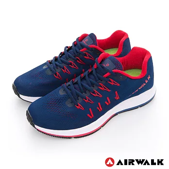 AIRWALK(男)-Moustacha 編帶透氣網紋運動鞋8.5藍