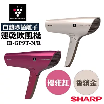 【夏普SHARP】自動除菌離子速乾吹風機 IB-GP9T香檳金