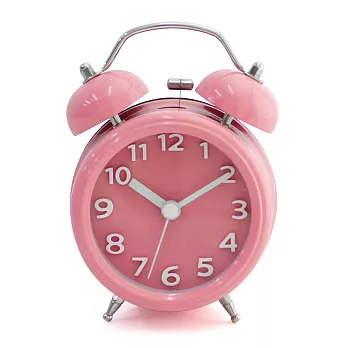 馬卡龍繽紛色彩可愛雙鈴造型立體數字鬧鐘 - 水嫩粉