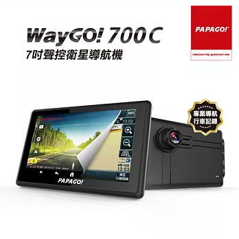 PAPAGO!WayGo700C多機一體七吋Wi-Fi行車聲控導航機+16G卡+螢幕擦拭布黑色