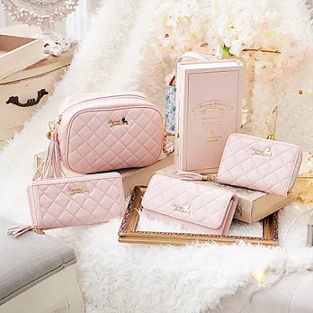 《♡贈送菱格手拿包♡》Rebecca Bonbon 日本狗頭包 知性米蘭禮盒套組。菱格鍊條小方包+菱格拉鍊中夾《櫻花粉》