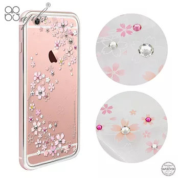 apbs iPhone6s /6 PLUS 5.5吋 施華洛世奇彩鑽鋁合金屬框手機殼-玫瑰金天籟之櫻