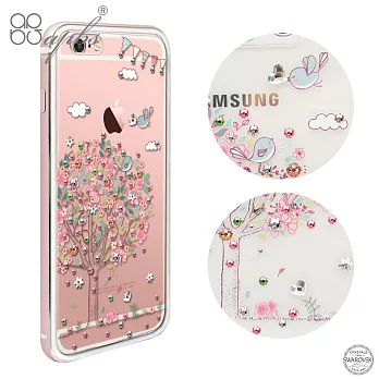 apbs iPhone6s /6 4.7吋 施華洛世奇彩鑽鋁合金屬框手機殼-玫瑰金相愛