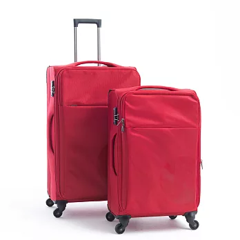 AIRWALKLUGGAGE - 輕量系列寄情物語行李箱 24吋+28吋拉鍊箱二件組 - 秘密紅其他