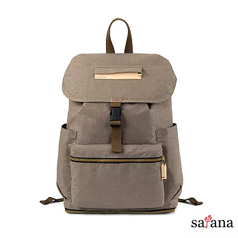 satana - 拼接束口後背包 - 松樹皮