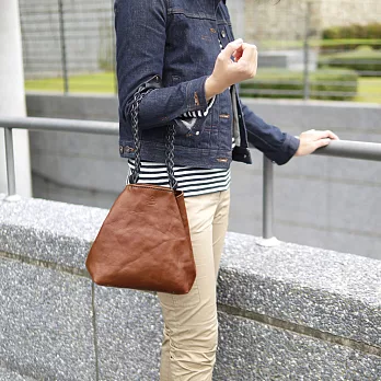 TEHA’ AMANA｜編織提把 植鞣皮革輕巧手提/側背包咖啡色