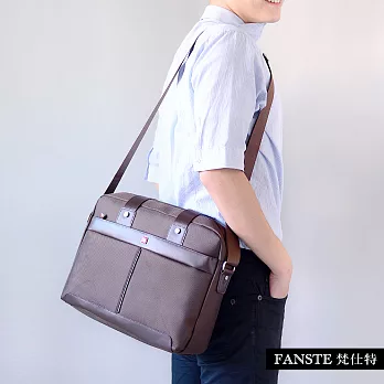 Fanste_梵仕特 側背包 電腦公事商務包-1345咖啡