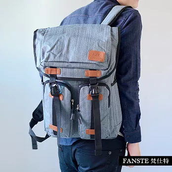 Fanste_梵仕特 帆布經典 電腦3C後背包-1535藍色