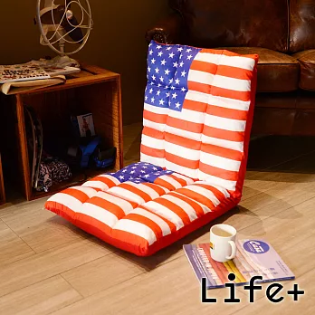 【Life Plus】 英美復刻風紓壓折疊和室椅.靠椅.躺椅_L美國國旗