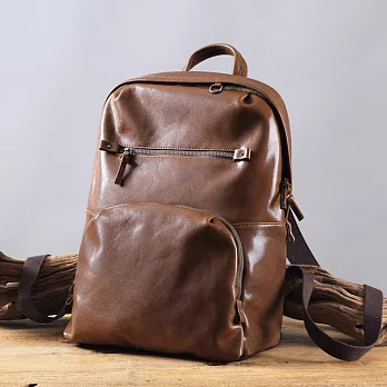 【Solomon 原創設計皮件】嚕嚕咪 後背包咖啡