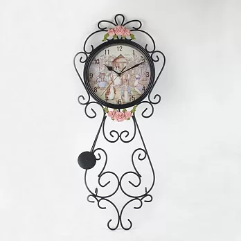 【U】Peter Rabbit 比得兔 - 比得兔玫瑰鍛鐵壁掛鐘