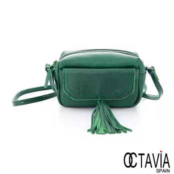 OCTAVIA 8真皮 - 硬脾氣 英式流蘇牛皮小斜背包 -氣質綠